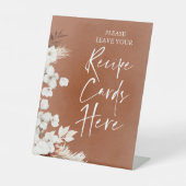 Signe De Table Carte de recettes florales blanches en terre cuite (Recto)