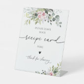 Signe De Table Carte de recettes rose pâle (Recto)