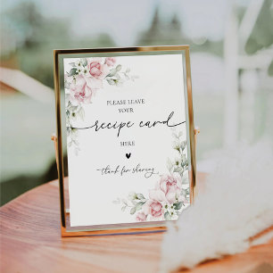 Signe De Table Carte de recettes Roses Roses Roses Roses Rouges