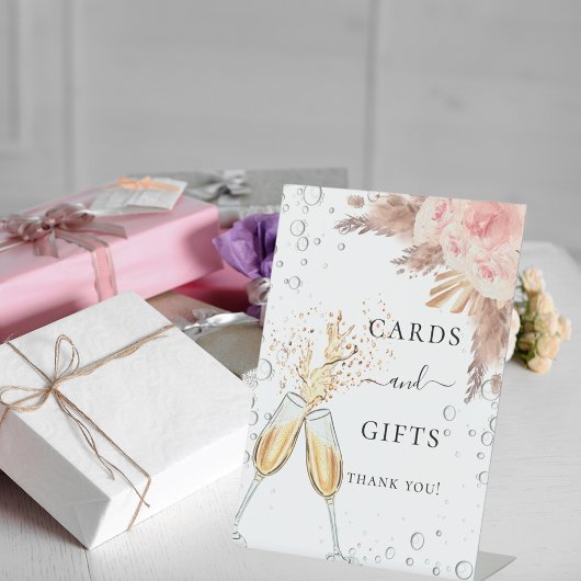 Signe De Table Carte de signalisation de cadeaux de brunch pétill