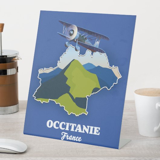 Signe De Table Carte de voyage Occitanie France (In SItu)