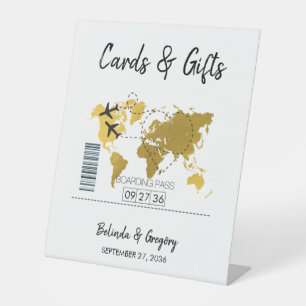 Signe De Table Carte d'embarquement de destination Cartes de mari