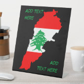 Signe De Table Carte du Liban avec drapeau (In SItu)