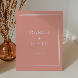 Signe De Table Carte et cadeaux Coral Peach minimal Bush