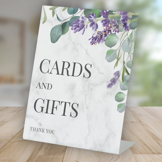 Signe De Table Carte et cadeaux Mariage Rustic Lavender Eucalyptu