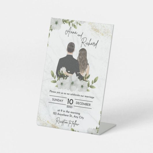 Signe De Table carte faire-part de mariage (Recto)