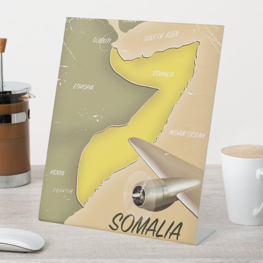 Signe De Table carte illustrée de la Somalie (In SItu)