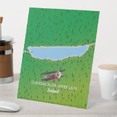 Signe De Table Carte Magnet Glendalough Upper Lake Ireland (In SItu)