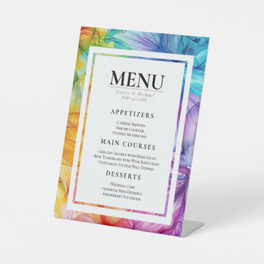 Signe De Table Carte MENU Ethereal Bloom (Recto)