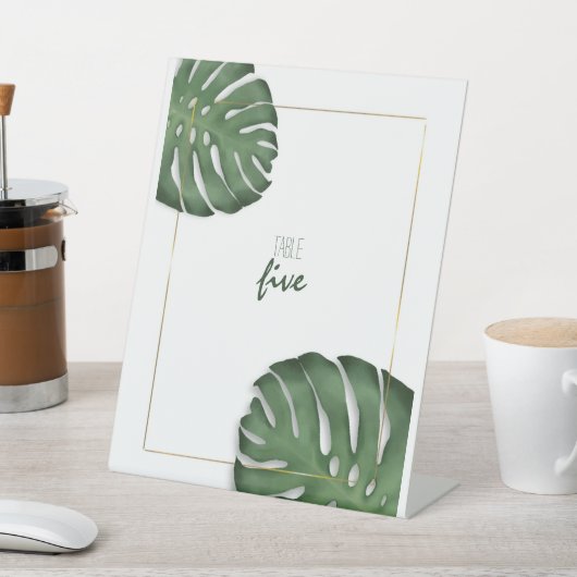 Signe De Table Carte Monstera (In SItu)