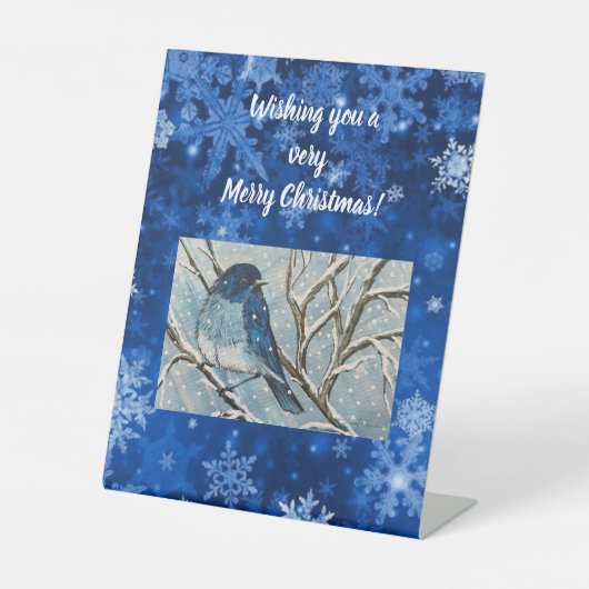 Signe De Table Carte pour notes Snowy Bluebird (Recto)