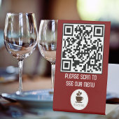 Signe De Table Carte QR Code Menu Piédestal Signal pour les resta