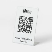 Signe De Table Carte QR Code Menu pour Hotel ou Restaurant Signal (Recto)