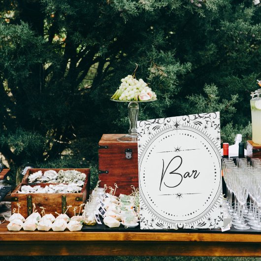 Signe De Table Carte Tarot | Mariage nuptial | Barre B+W