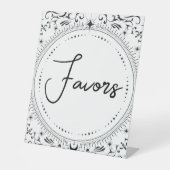 Signe De Table Carte Tarot | Mariage nuptial | Faveurs B+W (Recto)