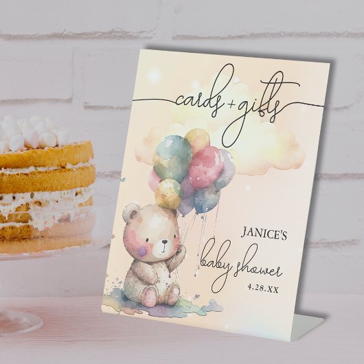 Signe De Table Cartes Baby showers d'ours + Cadeaux