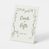 Signe De Table Cartes blanches à main verte (Recto)