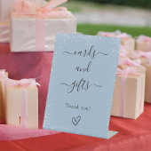 Signe De Table Cartes cadeaux bleu poussiéreux mariage argent