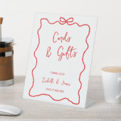 Signe De Table Cartes & Cadeaux Bow Main Tirée Wavy Couples Douch (In SItu)