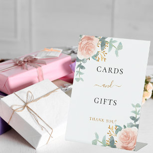 Signe De Table Cartes cadeaux couleur rose floral