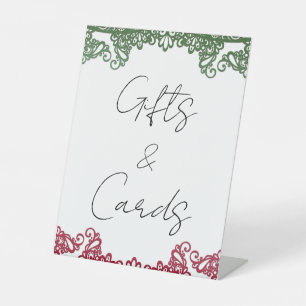 Signe De Table Cartes Cadeaux de Mariage Elégantes Fête Verte Rou