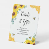 Signe De Table Cartes Cadeaux de Mariage Fleur de Tournesol Abeil (Recto)