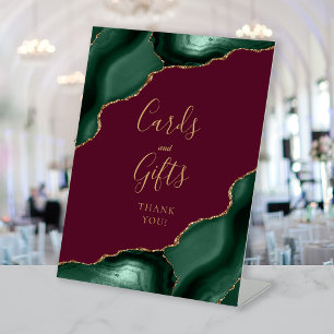 Signe De Table Cartes Cadeaux de Mariage Vert Emeraude Agate Bour