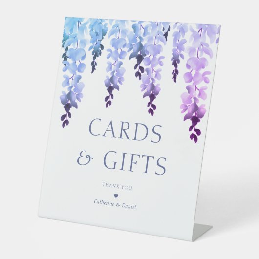 Signe De Table Cartes & Cadeaux Élégant Floral Mariage Événement (Recto)