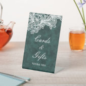 Signe De Table Cartes & Cadeaux en velours blanc Emerald Green Fa (In SItu)