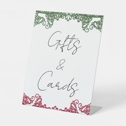 Signe De Table Cartes Cadeaux Fiesta de Mariage Rouge Vert (Recto)