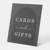 Signe De Table Cartes & Cadeaux Gris Sombre Moderne Simple Élégan (Recto)