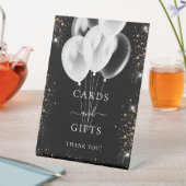 Signe De Table Cartes cadeaux invités ballons dorés noirs (In SItu)