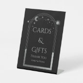 Signe De Table Cartes & Cadeaux Mariage Noir Argent Mystique (Recto)