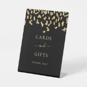 Signe De Table Cartes cadeaux noir confettis or (Recto)