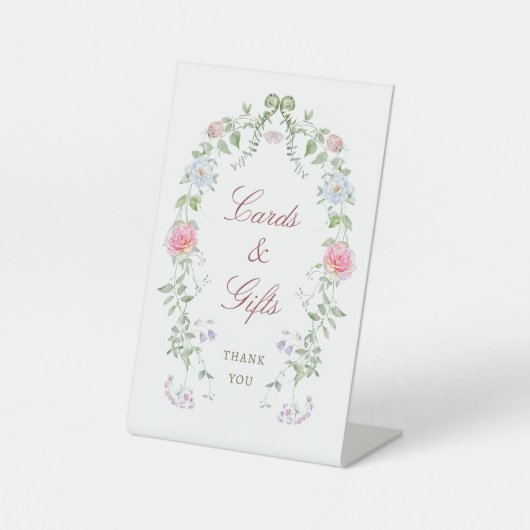 Signe De Table Cartes-cadres florales et cadeaux (Recto)