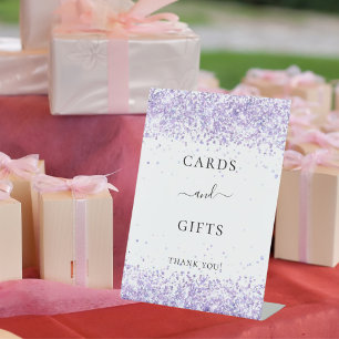 Signe De Table Cartes de fête et cadeaux violet lavande paillette