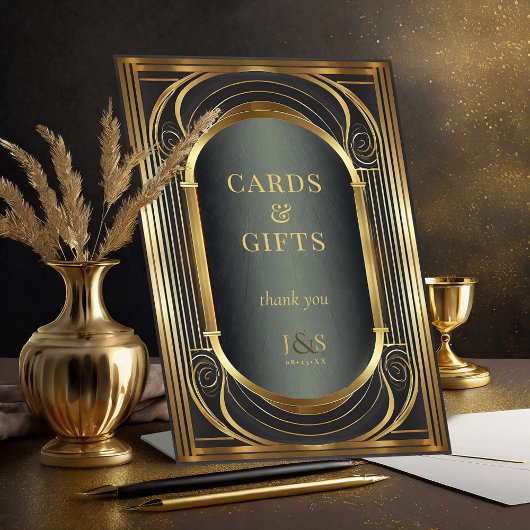 Signe De Table Cartes de mariage Art Déco Glam Cadeaux ID1033