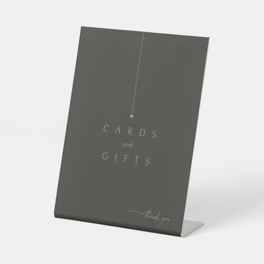 Signe De Table Cartes de Mariage Chic Neutrals Cadeaux Charcoal I (Recto)