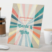 Signe De Table Cartes de mariage couleur Retro Sunburst Cadeaux (In SItu)