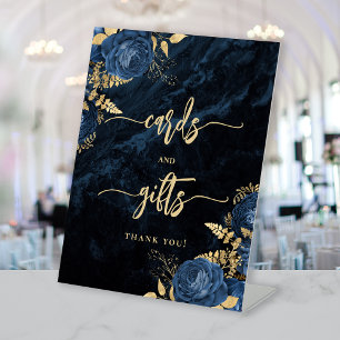 Signe De Table Cartes de mariage élégantes avec motifs floraux bl