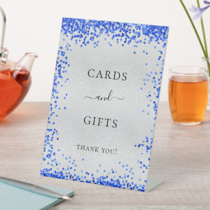 Signe De Table Cartes de mariage et cadeaux bleu royal argenté