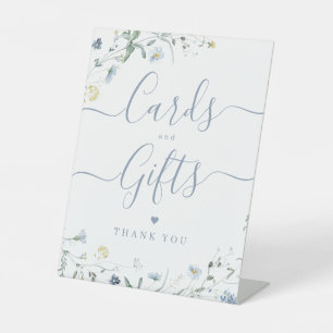 Signe De Table Cartes De Mariage Et Cadeaux Bleus Fleurs sauvages