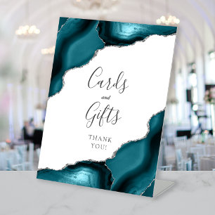 Signe De Table Cartes de mariage et cadeaux en agate bleu sarcell