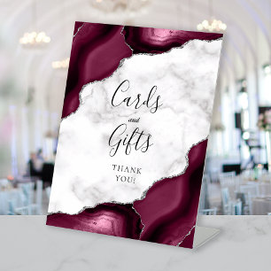 Signe De Table Cartes de mariage et cadeaux en marbre argenté de
