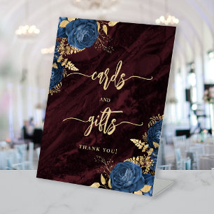 Signe De Table Cartes de mariage et cadeaux floraux bleu marine b