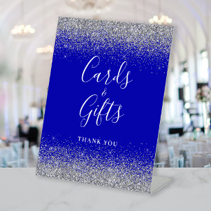 Signe De Table Cartes de mariage et cadeaux pailletés bleu royal