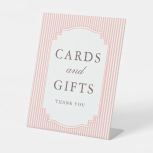 Signe De Table Cartes de mariage et cadeaux rayés rose corail pas