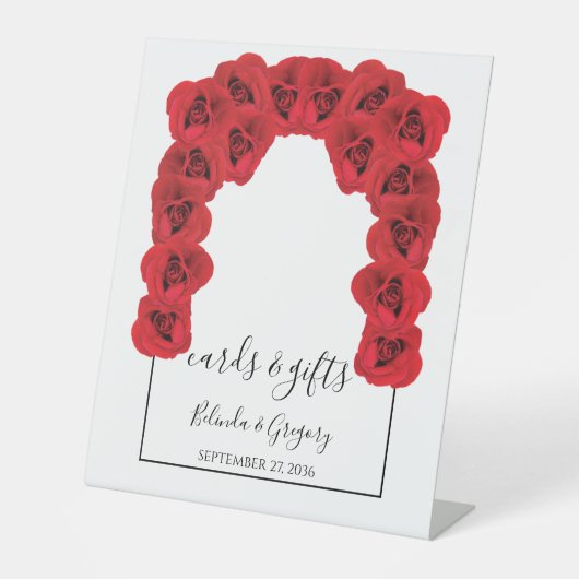 Signe De Table Cartes de mariage et cadeaux Red Roses (Recto)
