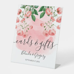Signe De Table Cartes de mariage florales botaniques roses vintag