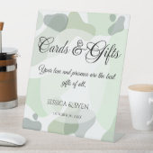 Signe De Table Cartes de mariage géométriques de verdure biologiq (In SItu)